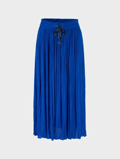Marc Cain Midi Length Skirt With Pleats In 365 In Blue