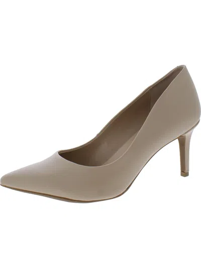 Alfani Womens Padded Insole Faux Leather Pumps In Gray