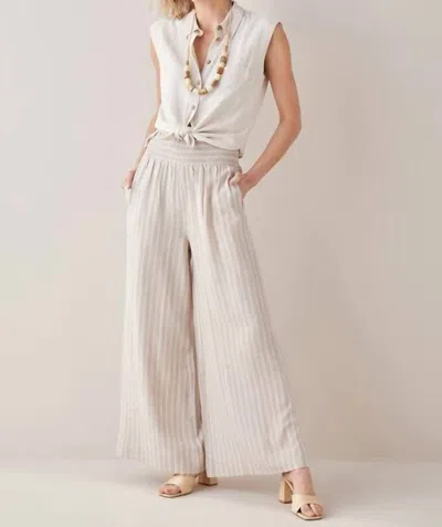Giftcraft Stripe Beach Palazzo Pants In Soft Beige