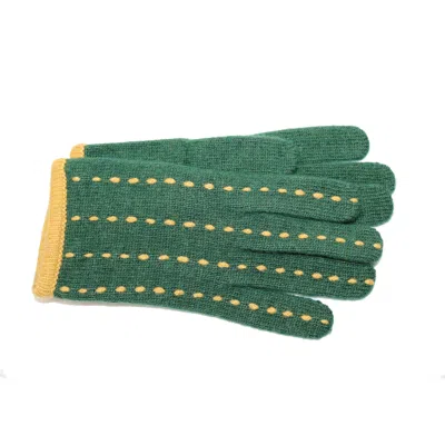 Portolano Gloves With Contrast Stitching In Green