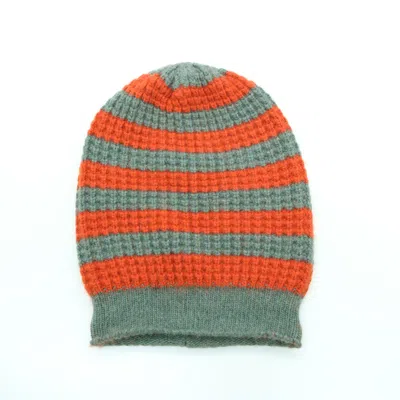 Portolano Striped Slouchy Hat In Red