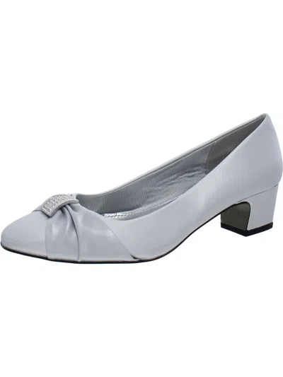 Easy Street Womens Satin Loafers In Grey