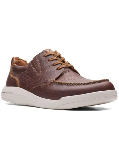 Clarks Driftway Low Mens Leather Derby Shoes In Brown