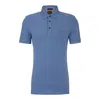 Hugo Boss Polo Shirt With Embroidered Logo In Light Blue