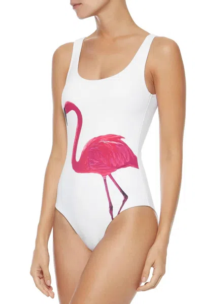 Onia Kelly One Piece In Flamingo Placement White