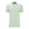 Hugo Boss Stretch-cotton Slim-fit Polo Shirt With Branding In Light Green
