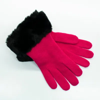 Portolano Gloves With Fur Cuff In Pink