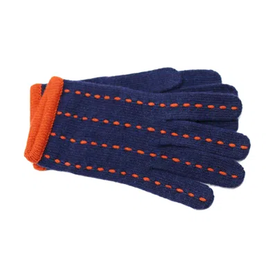 Portolano Gloves With Contrast Stitching In Blue