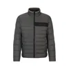 Hugo Boss Water-repellent Padded Jacket With 3d Logo Tape In Grey