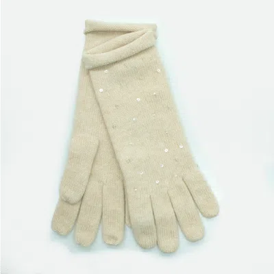 Portolano Gloves With Sequins In Beige