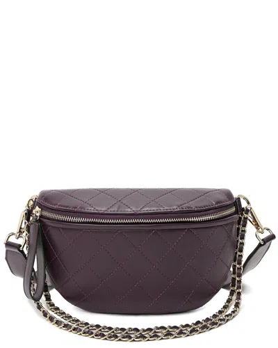 Tiffany & Fred Paris Quilted Leather Fanny Pack In Purple