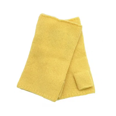 Portolano Cashmere Fingerless Gloves In Yellow