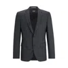 Hugo Boss Single-breasted Jacket In Virgin-wool Serge In Dark Grey
