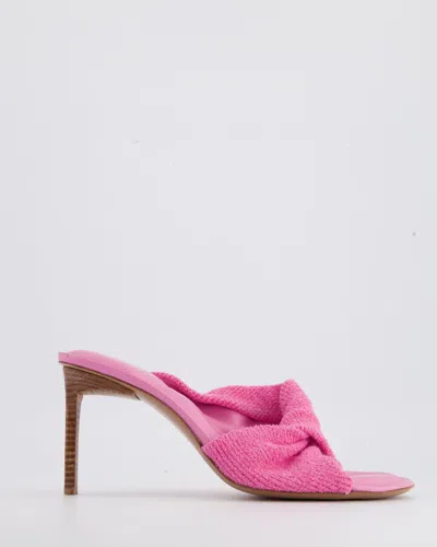 Jacquemus Leather Towelling Mules With Cushioned Insole In Pink