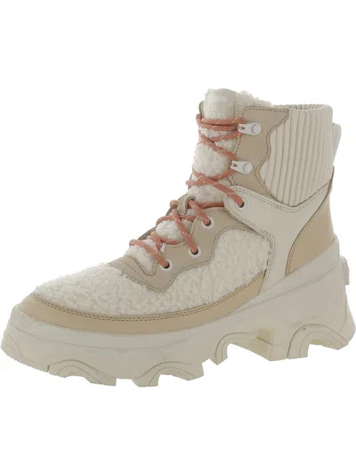 Sorel Brex Boot Cozy Womens Faux Fur Wedge Boots In White