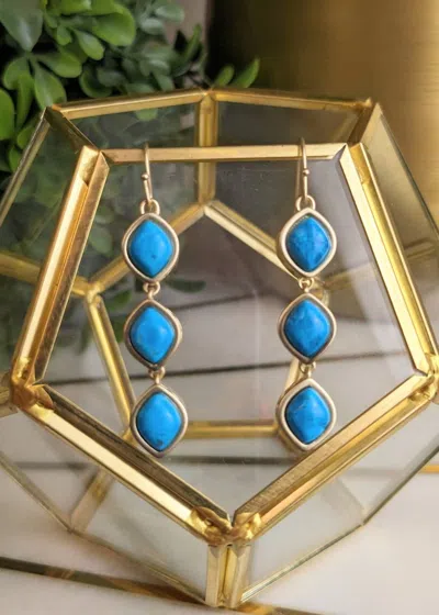 Spartina 449 Women's Naia Linear Drop Earrings In Turquoise In Blue