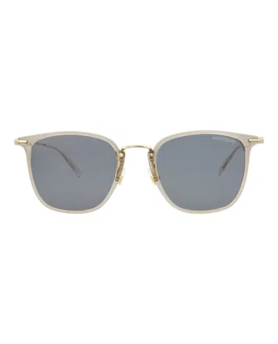 Mont Blanc Square,rectangle-frame Injection Sunglasses In Blue