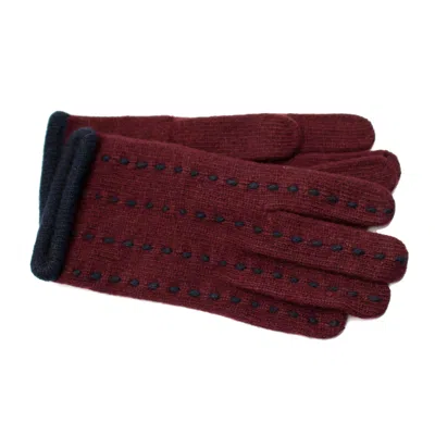Portolano Gloves With Contrast Stitching In Red
