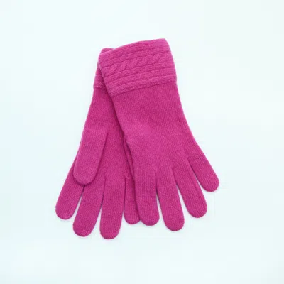 Portolano Cashmere Gloves With Cabled Cuff In Purple