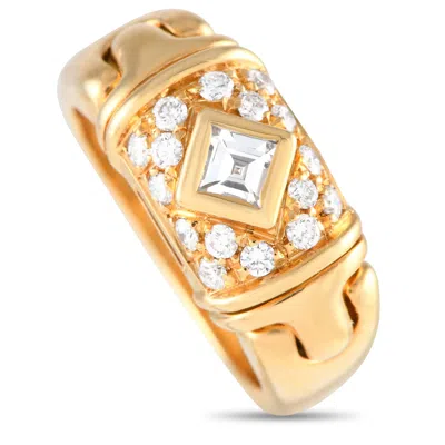 Bvlgari Parentesi 18k Yellow Gold 0.35 Ct Diamond Ring Bv21-051524 In Silver