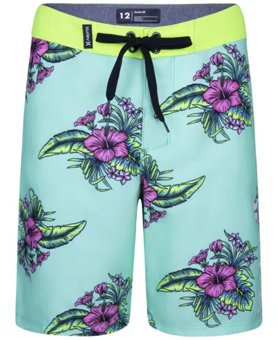 Hurley Kids' Big Boys Floral Tropics Printed Board Shorts In Ggreen G