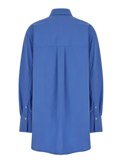 Totême Kimono-sleeve Poplin Shirt In Blue