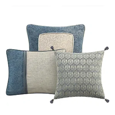 Waterford Laurent Set Of 3 Decorative Pillows In Navy