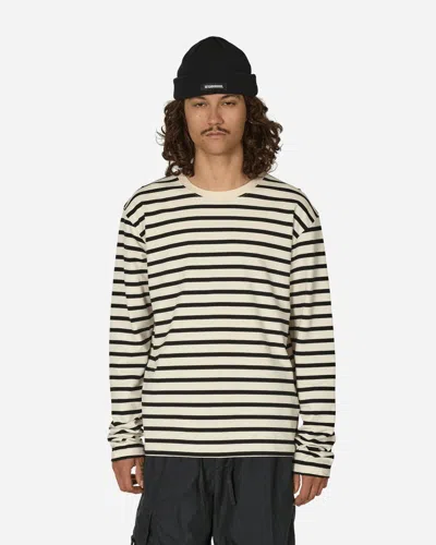 Kapital Printed Striped Cotton-jersey T-shirt In Black
