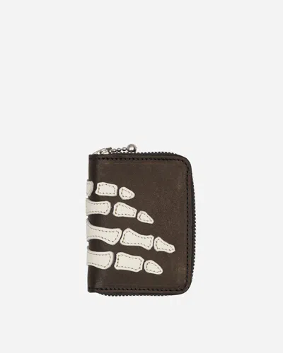 Kapital Thumb-up Bone Hand Zip Mini Wallet In Black