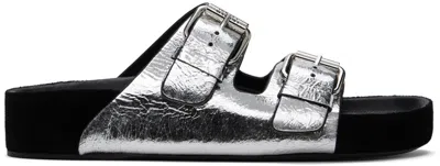 Isabel Marant Silver Lennyo Sandals In 08si Silver