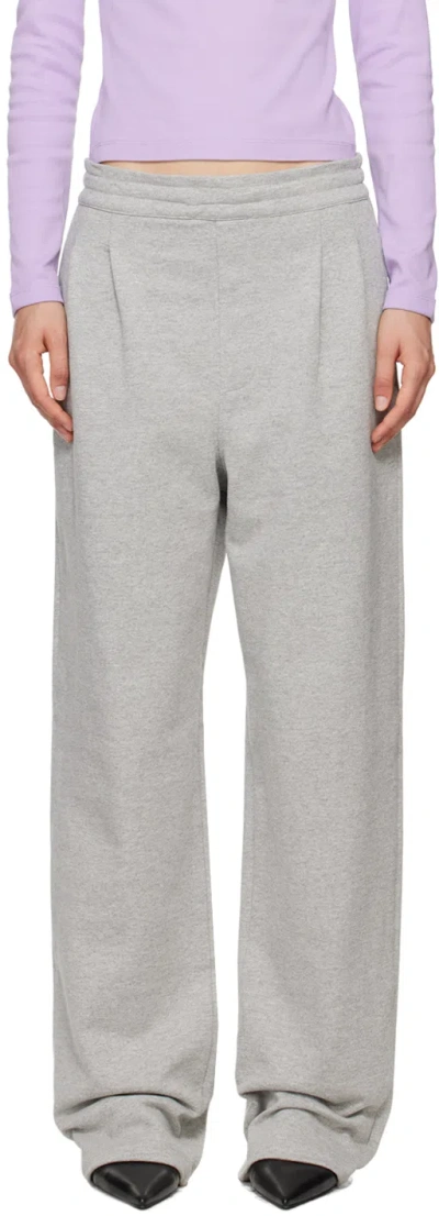 Carter Young Gray Pleated Sweatpants In Heather Grey