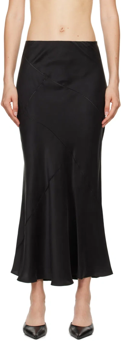 Silk Laundry Black Splice Maxi Skirt