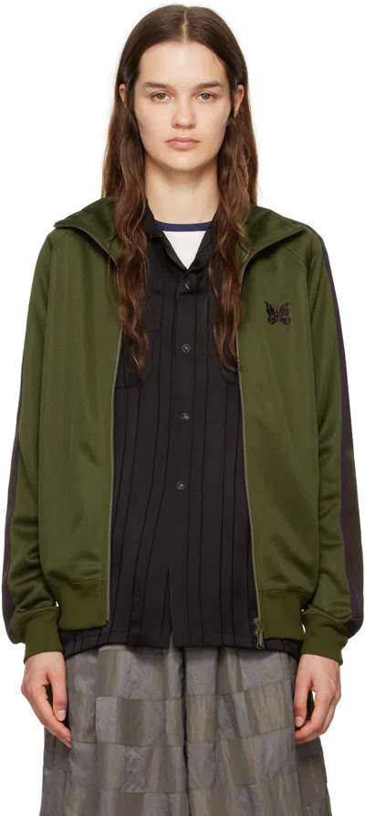 Needles Poly Smooth Track Jacket Olive In Green