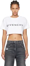 Givenchy Logo Cropped T-shirt In Bianco