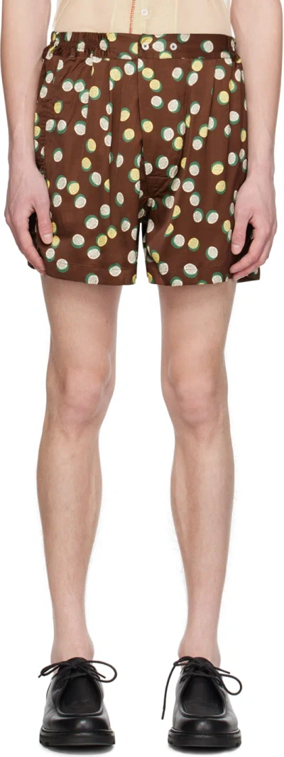 Bode Brown Bubble Dot Shorts In Brmlt