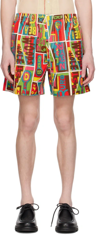 Bode Multicolor New England Mosaic Shorts