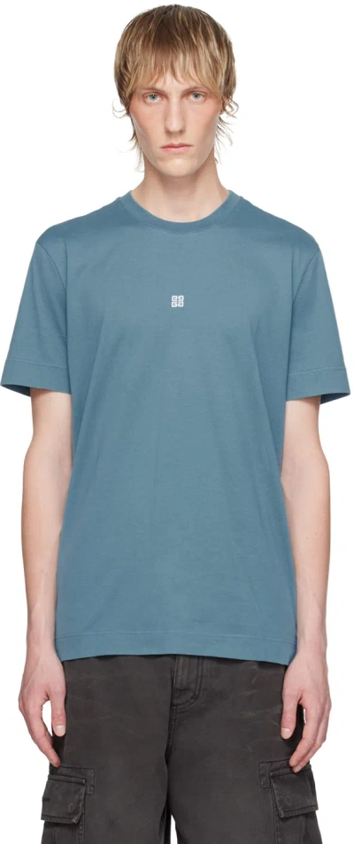 Givenchy Blue 4g T-shirt In 490-blue/white