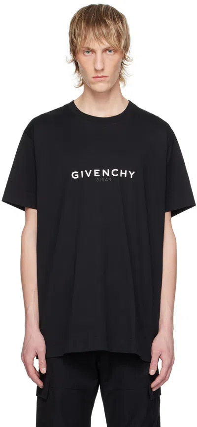 Givenchy Black Reverse T-shirt In 001-black