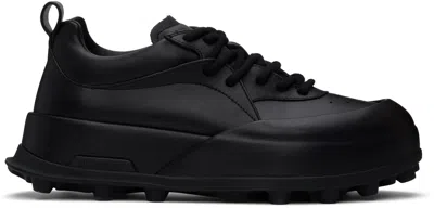 Jil Sander Orb Leather Sneakers In 001 Black
