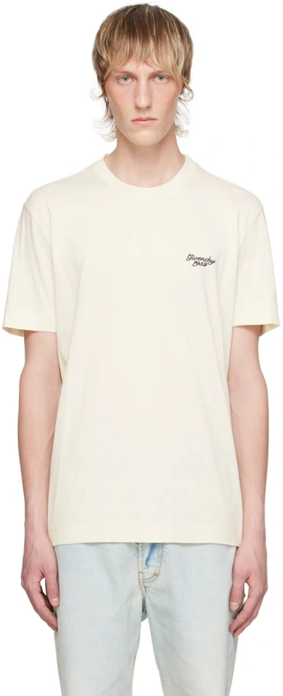Givenchy Off-white '1952' T-shirt In 109-natural/blue