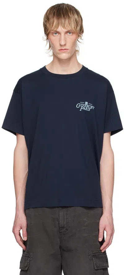 Givenchy Navy Boxy Fit T-shirt In 410-navy
