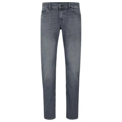Hugo Boss Regular-fit Jeans In Gray Italian Soft-touch Denim In Grey