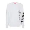 Hugo Cotton-jersey T-shirt With Racing-inspired Prints In White