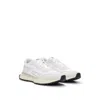 Hugo Boss Mixed-material Trainers With Suede And Faux Leather In White