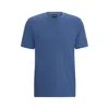 Hugo Boss Cotton-blend T-shirt With Bubble-jacquard Structure In Light Blue