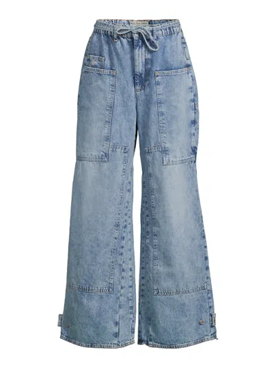 Free People Women's Crvy Outlaw Wide-leg Jeans Blue