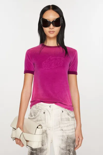 Acne Studios Women T-shirt Logo In Magenta Pink