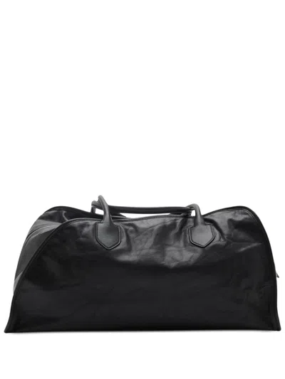 Burberry Men Leather Duffle Bag In Black