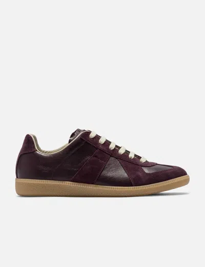 Maison Margiela Replica Leather And Suede Sneakers In Red