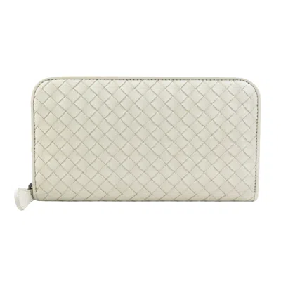 Bottega Veneta Intrecciato White Leather Wallet  () In Neutral